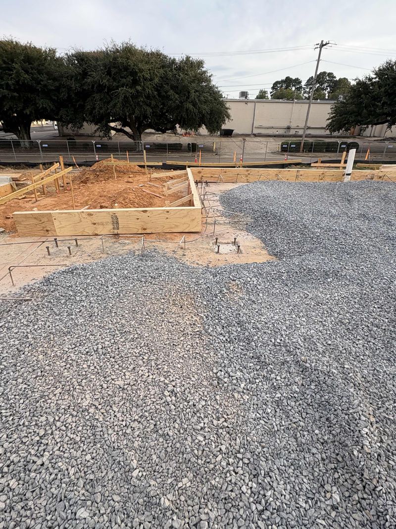 Gravel inside the forms