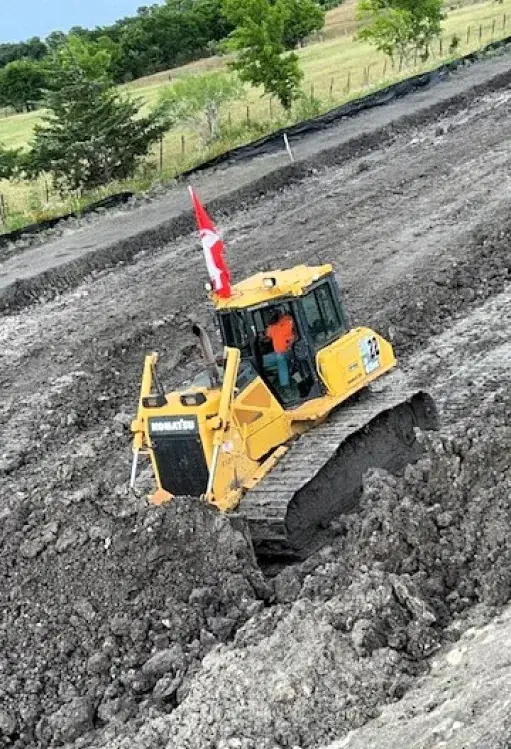Dozer working a rocky slope