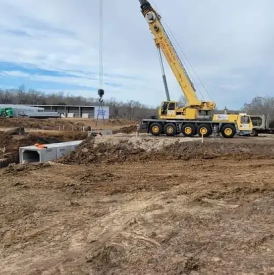 Precast staged for setting