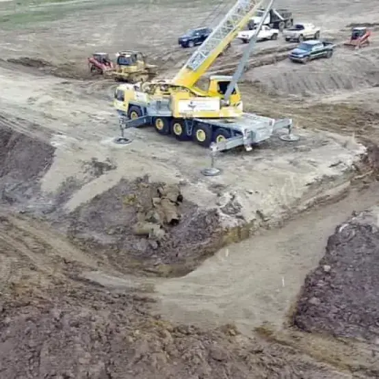 Crane on a commercial job