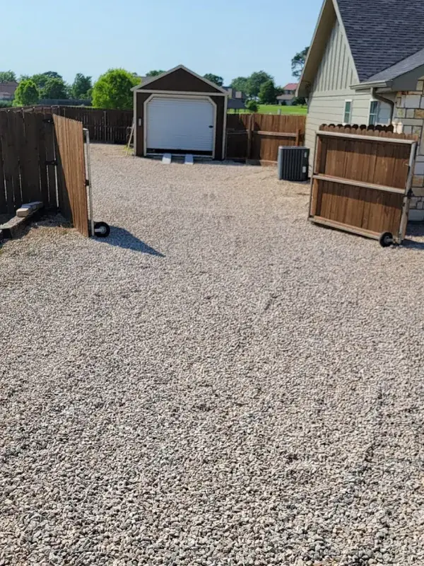 Gravel drive and parking area