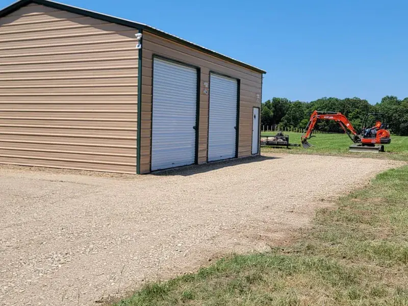 Gravel apron at a shop