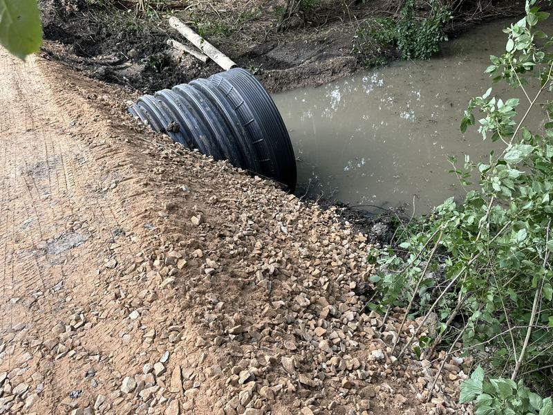 Culvert outfall with rock