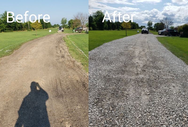 Driveway before and after