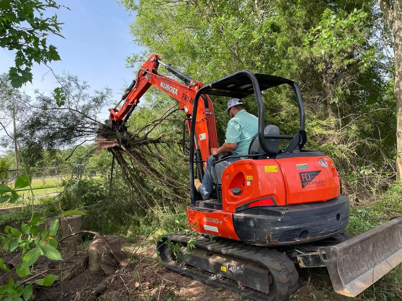 Pulling roots and brush