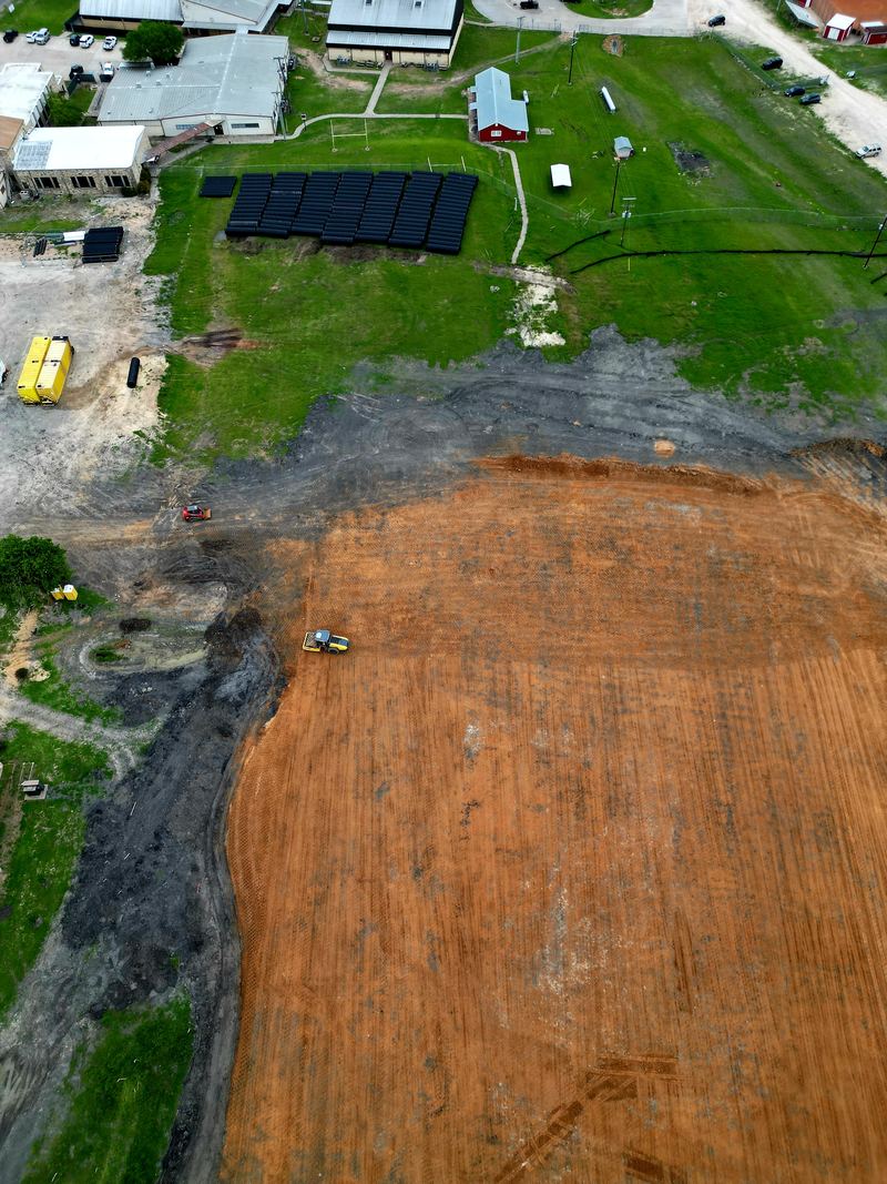 Mass grading a commercial site
