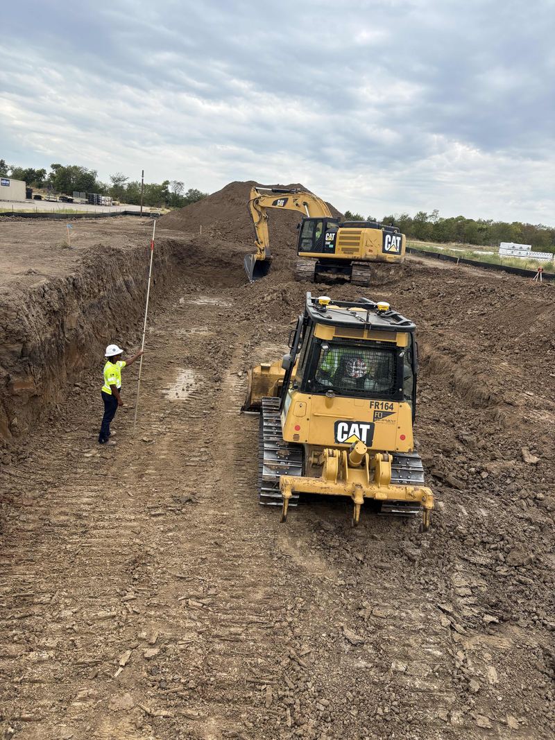 Crew working the excavation